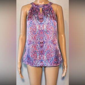 The Limited Women's Blouse Size S Paisley Satin Halter Sleeveless Tie-Strap